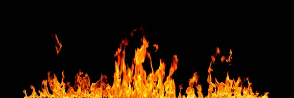 Fire Flames Black Background — Stock Photo, Image