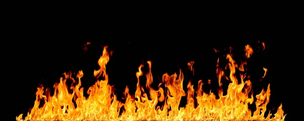 Fire Flames Black Background — Stock Photo, Image