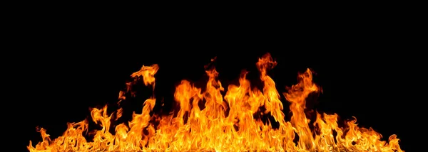 Fire Flames Black Background — Stock Photo, Image