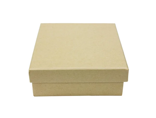 褐色盒子孤立的白色背景 — 图库照片