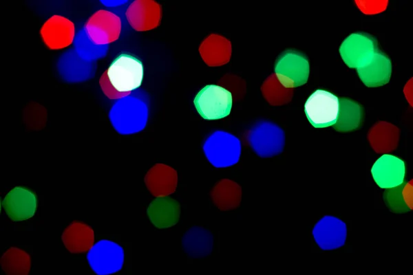 Barevný Bokeh Světla Černém Pozadí — Stock fotografie