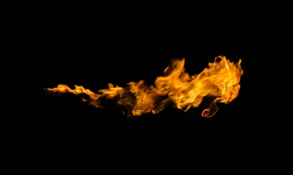 Flammen Auf Schwarzem Hintergrund — Stockfoto