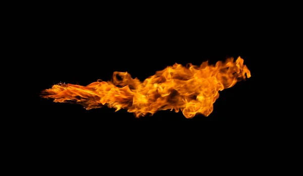 Flammen Auf Schwarzem Hintergrund — Stockfoto