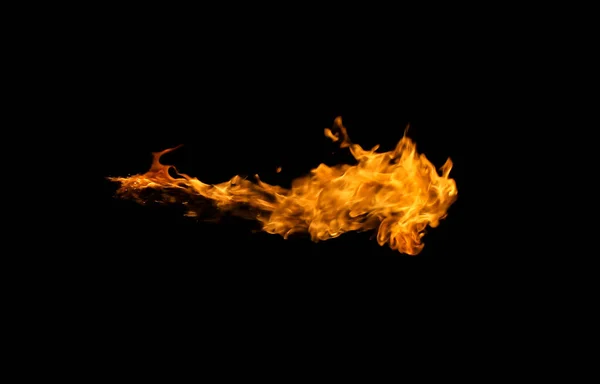 Oheň Plameny Černém Pozadí — Stock fotografie