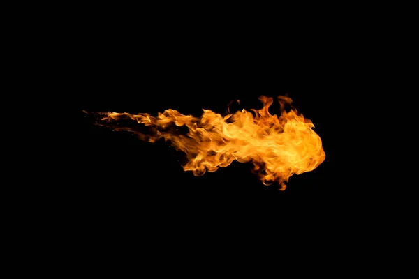 Flammes Feu Sur Fond Noir — Photo