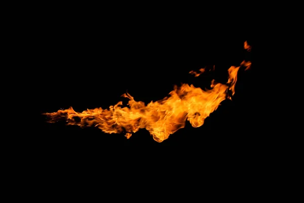 Flammen Auf Schwarzem Hintergrund — Stockfoto