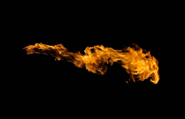 Flammen Auf Schwarzem Hintergrund — Stockfoto