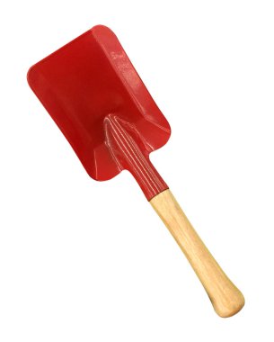 bahçe küreği aracı beyaz arkaplanda izole