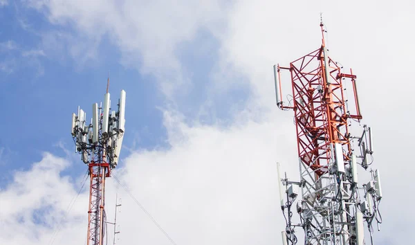 3G, 4G and 5G cellular. Base Station or Base Transceiver Station. Telecommunication tower with antennas. Wireless Communication Antenna Transmitter. Development of communication system in urban area