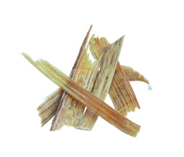 Beyaz zemin üzerinde izole ahşap talaşı