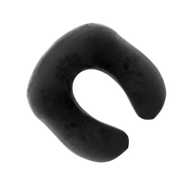  Siyah boyun yastığı beyaz arka planda izole.