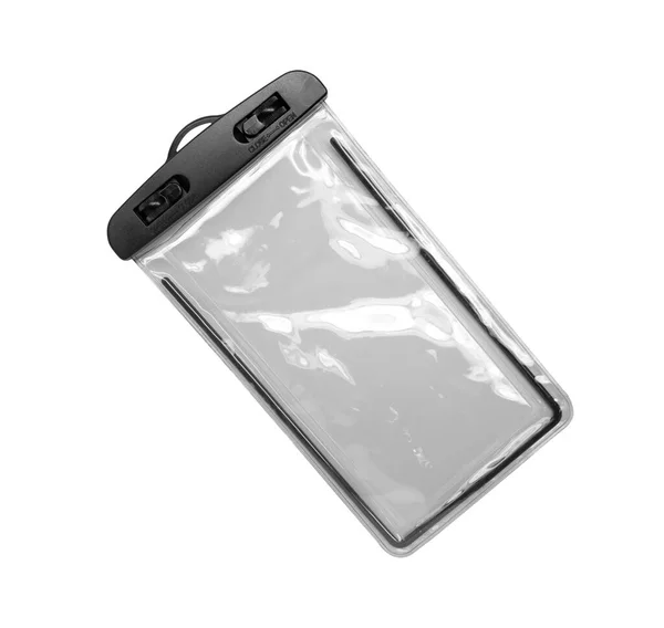 Su geçirmez cep telefonu kutusu beyaz arkaplanda izole edildi