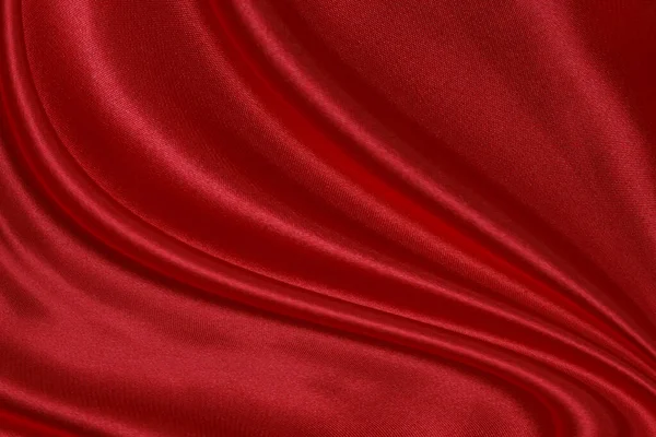 赤い布の波の背景のテクスチャ — ストック写真