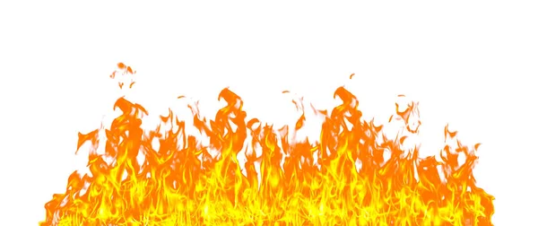 Beyaz arkaplanda yangın alevleri izole edildi