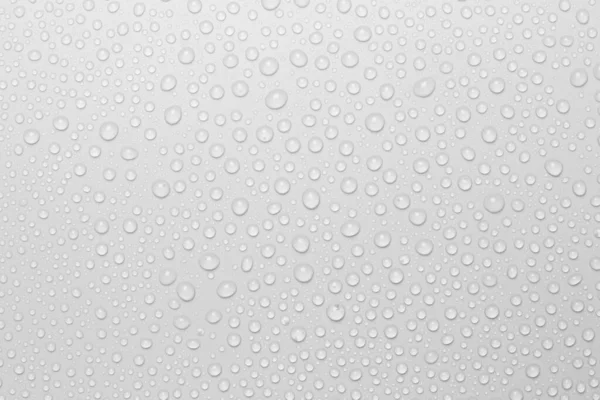 Concepto Gotas Lluvia Cayendo Sobre Fondo Gris Abstracto Superficie Blanca Imagen de stock