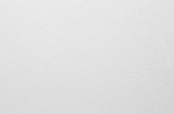 Conceito Gotas Chuva Caindo Sobre Fundo Cinza Abstrato Superfície Branca — Fotografia de Stock