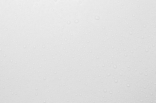 Conceito Gotas Chuva Caindo Sobre Fundo Cinza Abstrato Superfície Branca — Fotografia de Stock