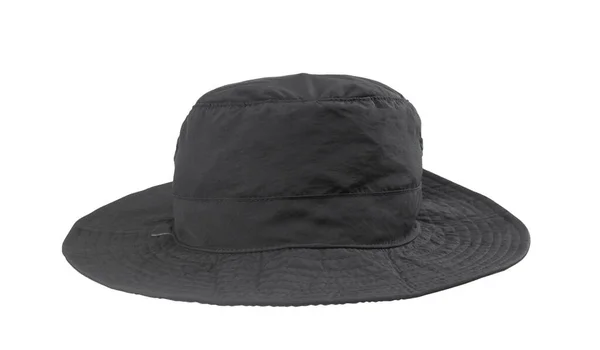 Schwarze Krempe Hut Isoliert Auf Weißem Hintergrund Mit Clipping Pfad — Stockfoto