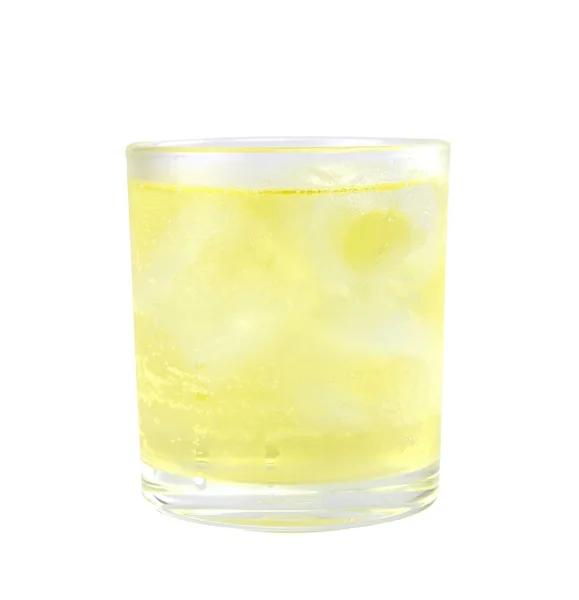 Bebidas Alcohólicas Mezcladas Con Soda Hielo Vidrio Transparente Aislado Sobre —  Fotos de Stock