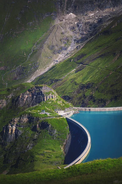 Beautiful View Dam Mooserboden Lake Austria — Stock Photo, Image