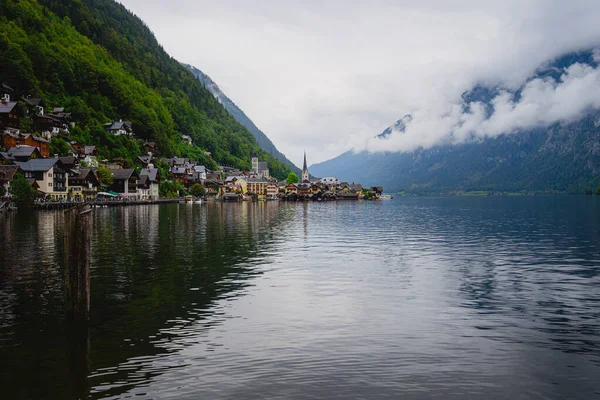 Austria Hallstatt Classic View Hallstat Village — Stock Photo, Image