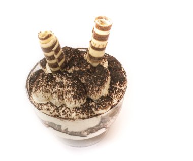 Beyaz zemin üzerinde bir tatlı tatlı