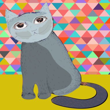 Metin için yer ile şirin kedi.