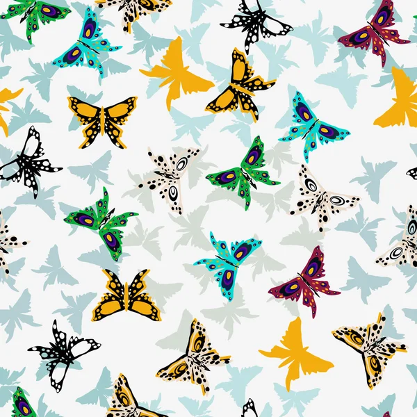 Fondo de mariposas de color.Sin costuras . — Vector de stock