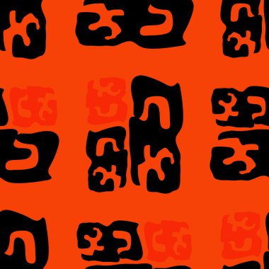 Kırmızı-siyah-turuncu soyut sorunsuz