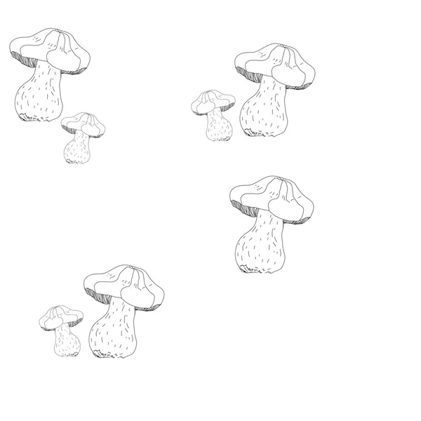 Paddestoelen op een witte achtergrond. Naadloze. — Stockvector