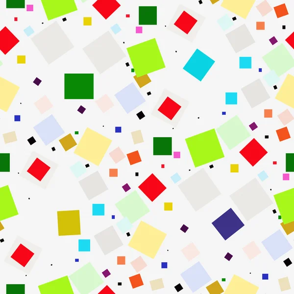 Cuadrados coloridos abstractos sobre un fondo blanco.Sin costuras . — Vector de stock