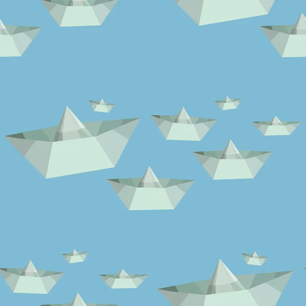 Naves de un papel sobre un fondo azul pálido . — Vector de stock