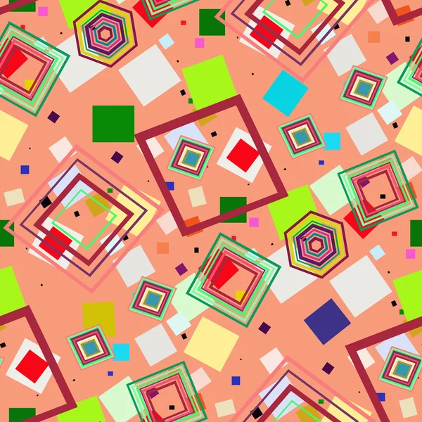 Fondo rosa con formas geométricas en diferentes colores . — Vector de stock