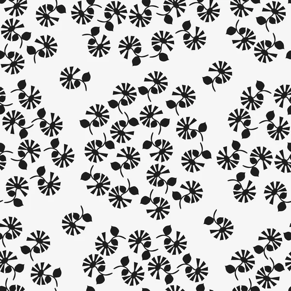 Fleurs noires sur fond blanc . — Image vectorielle