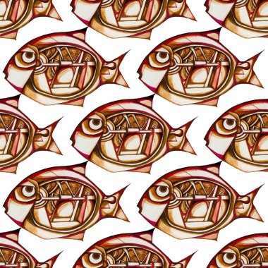 Steampunk tarzı mekanik balık.