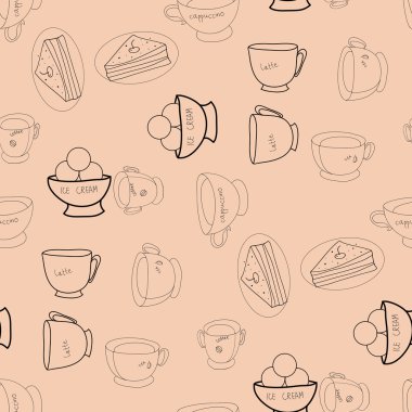 Kahve bardakları pastel renklerde desenle. Sorunsuz.