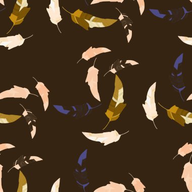 Kahverengi bir arka plan üzerinde tüyler. Sorunsuz.