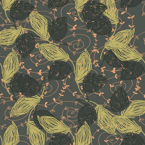 El patrón de las hojas. Sin costuras . — Archivo Imágenes Vectoriales