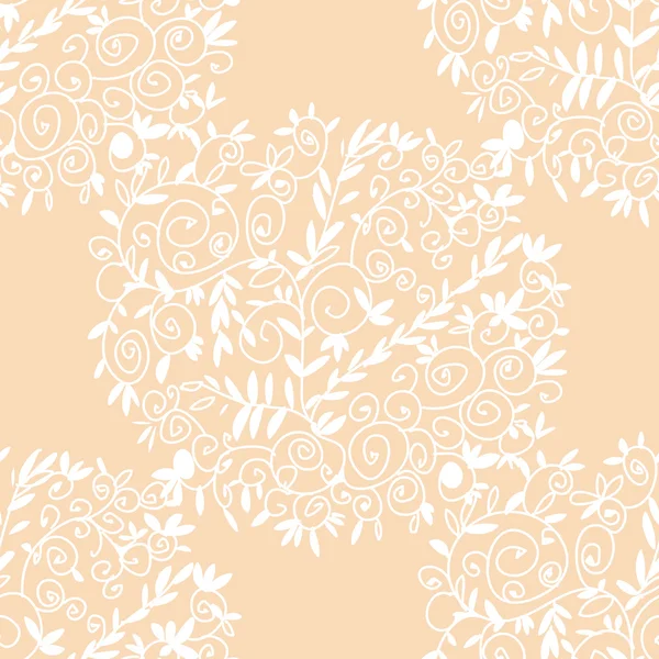 Un patrón de flores blancas en un fondo crema. Sin costuras . — Vector de stock
