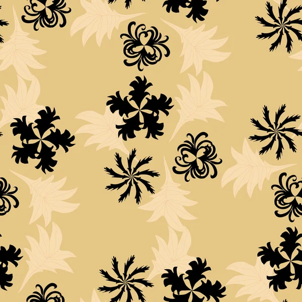 El patrón floral sobre fondo marrón claro — Vector de stock