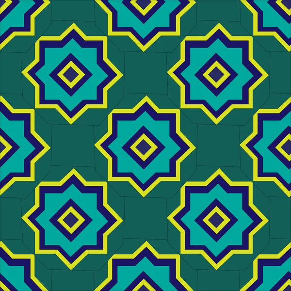 Marockanska mönster på en grön bakgrund. — Stock vektor