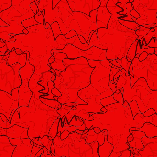 Rode en zwarte patroon van willekeurig verdeelde lijnen. Naadloze. — Stockvector