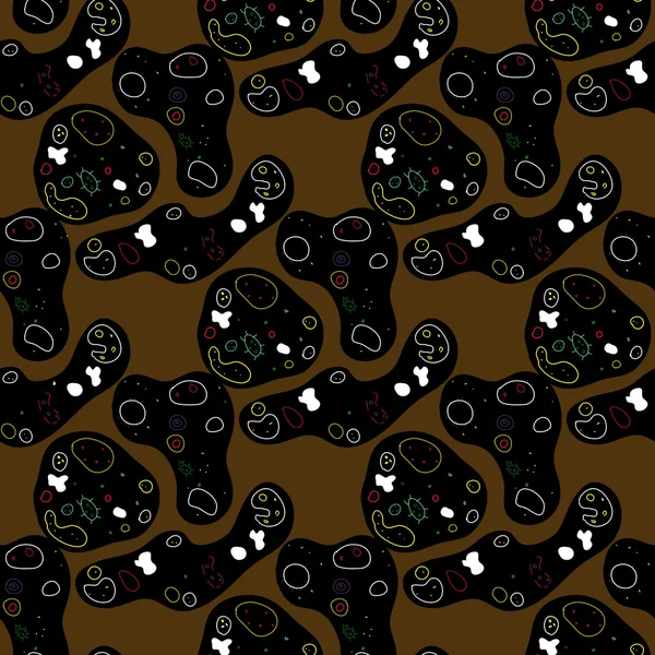 Manchas negras sobre fondo marrón . — Vector de stock