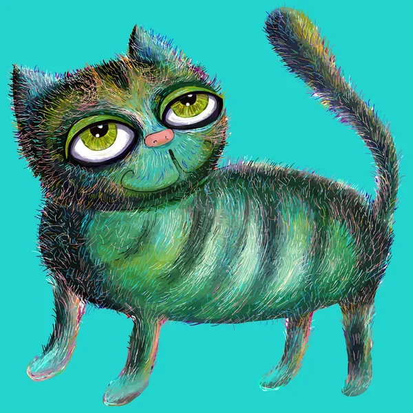 Lindo gato con grandes ojos . — Archivo Imágenes Vectoriales