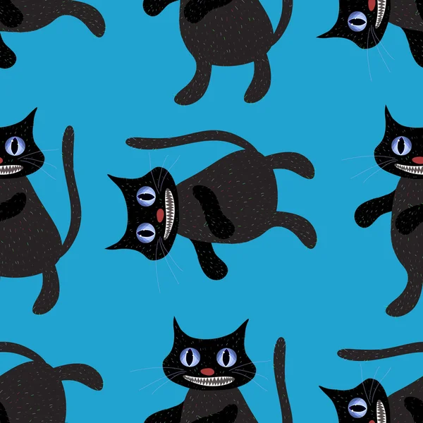 Mavi arka plan üzerinde siyah kedi.