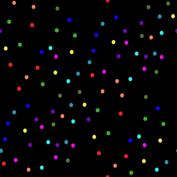 Multi-barevné puntíky na černém pozadí — Stockový vektor