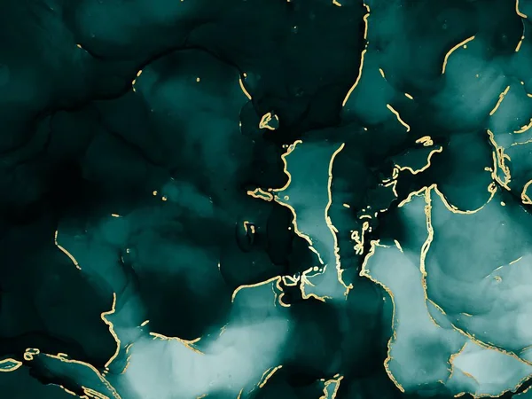 Алкогольная Иллюстрация Изумруд Цвет Неба Зеленые Золотые Полосы Tidewater Ледяной — стоковое фото