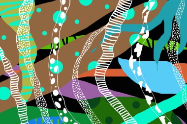 Yazdırma Vektörü Arkaplanı. Vahşi Seyahat. Elementler İllüstrasyonu. Basit Flora Circle. Banner 'a su sıçrat. Soyut Yeşil Duvar Kağıdı. Kumaş Deseni.