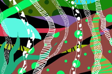 Duvar kağıdı kolajı arka planı. Desen Geometrik. Sanat Duvar Kağıdı. Botanik Gelişimi Modern. Retro Banner. Soyut Başlık İllüstrasyonu. Poster Modern.