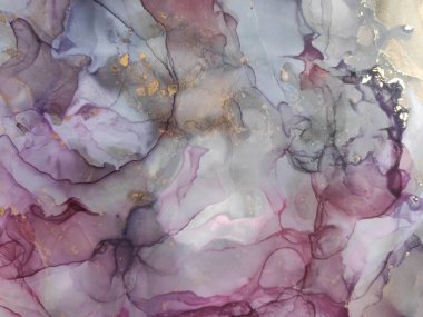 Klasik Soyut. Malachite ve Contrast Pigment. Mavi buz sıçraması. Kontrast Ink sıçraması. Kirli Suluboya 'yı boya. Alkol Mürekkebi lekeleri. Bulutlar Makro.